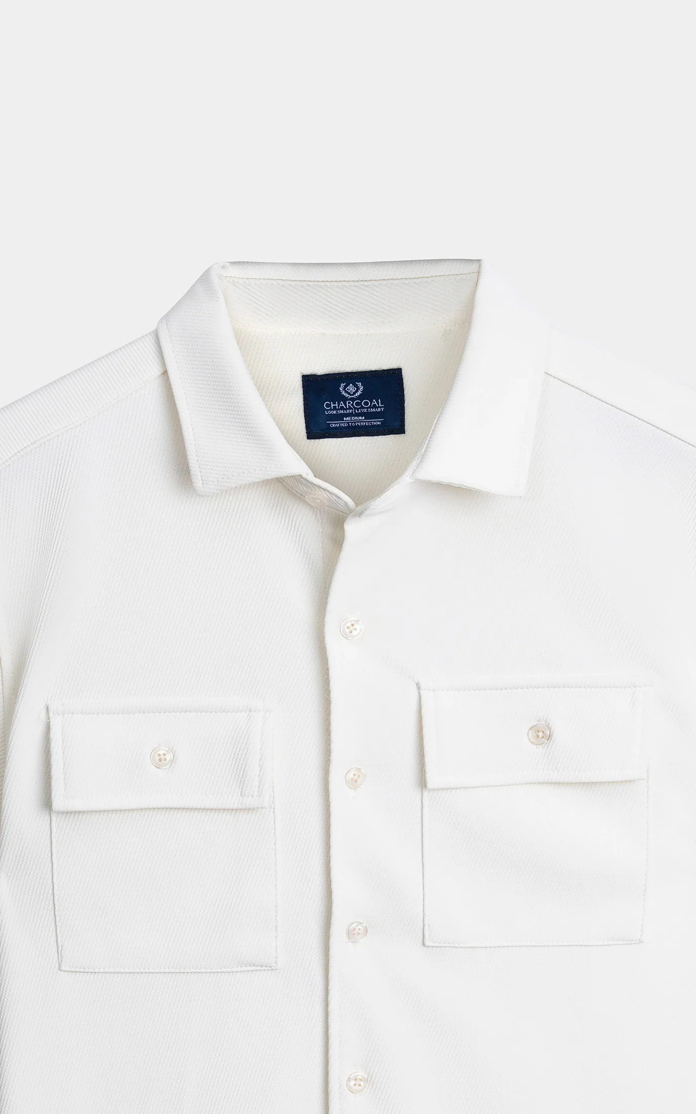 REGULAR COLLAR CASUAL SHIRT OFF WHITE - Image 5
