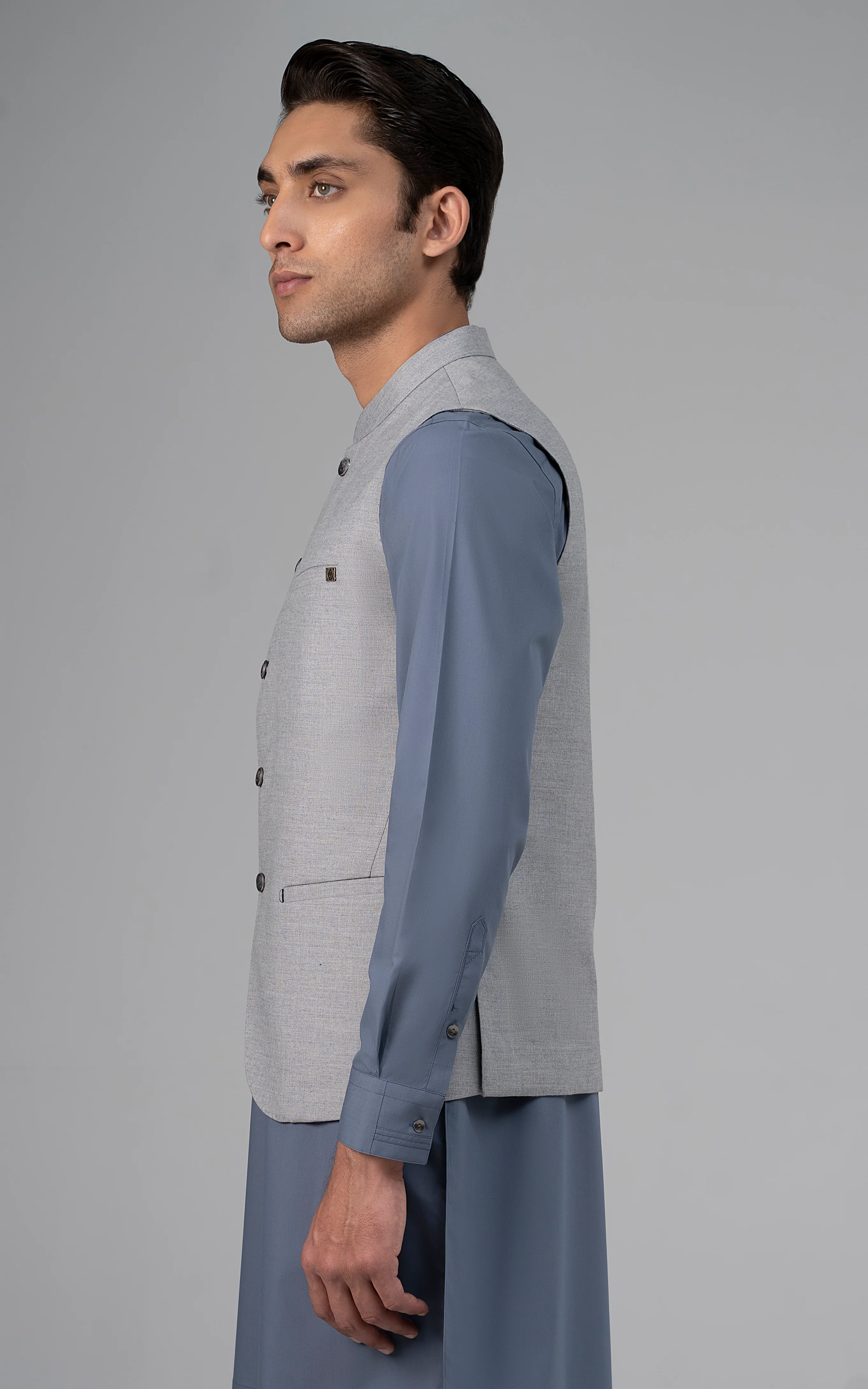 BLENDED WAISTCOAT - PREMIUM COLLECTION  CLOUDY GREY - Image 3